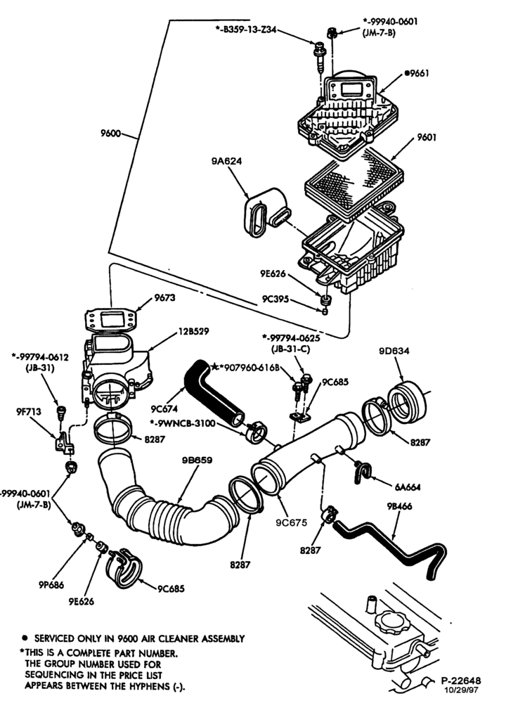 96 - CARBURETOR/FUEL INJECTION-Air cleaner