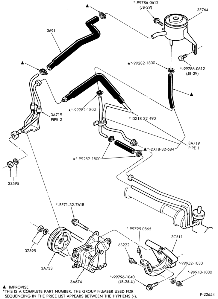 36.1 - POWER STEERING SYSTEM-Pump installation - 4 cyl. 1.3L