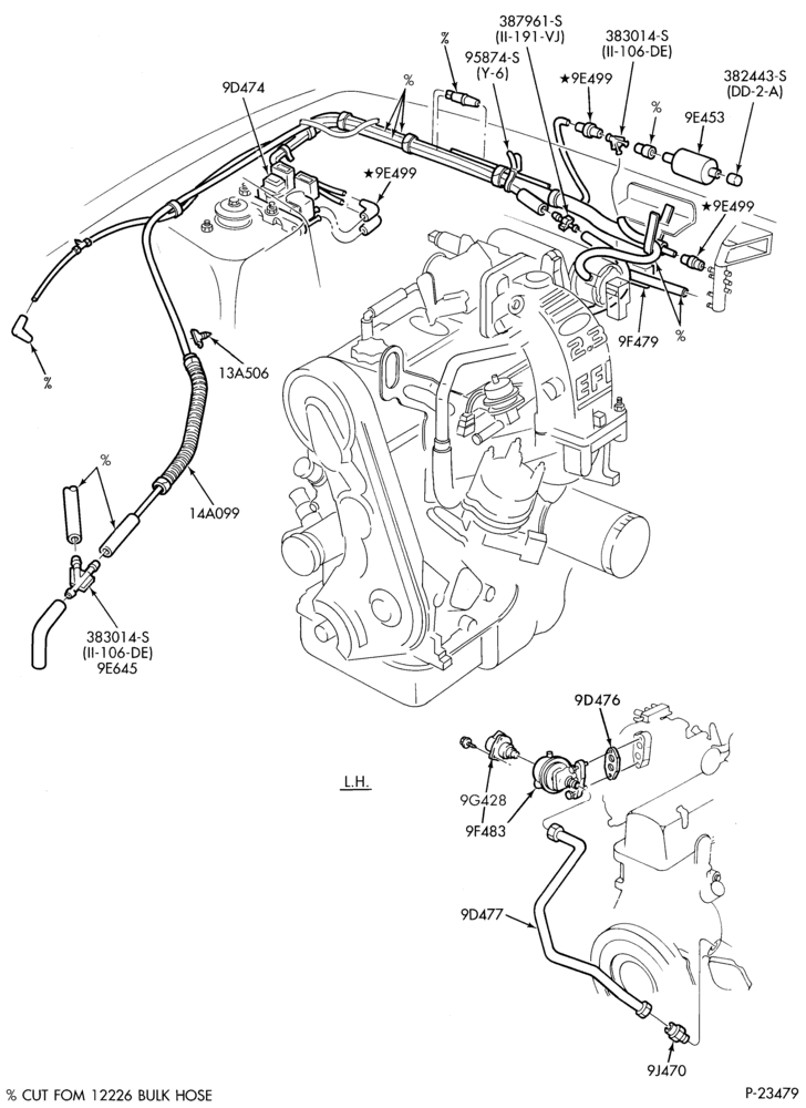 94.4 - 4 CYL. 2.3L-Emission system - exhaust gas - recirculation (E.G.R.) - exc. Calif.