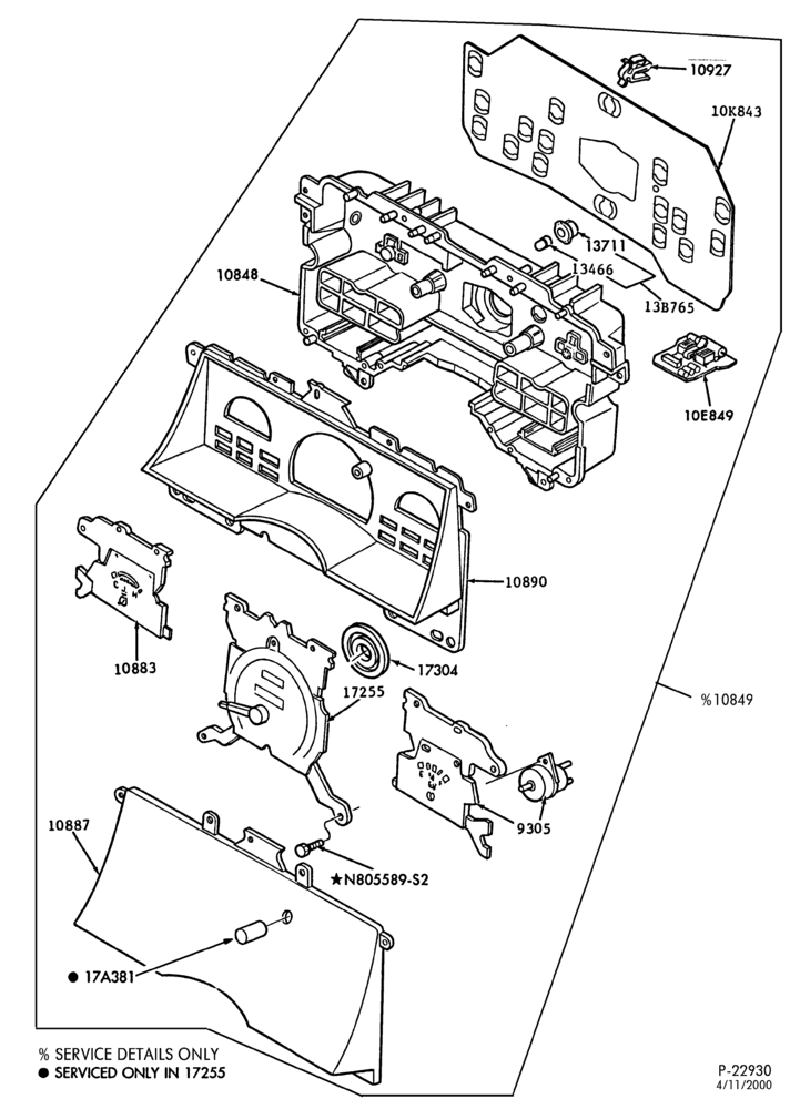 106 - DISTRIBUTOR AND IGNITION SYSTEM-Instrument cluster and related parts - Taurus - w/o tachometer - mechanical