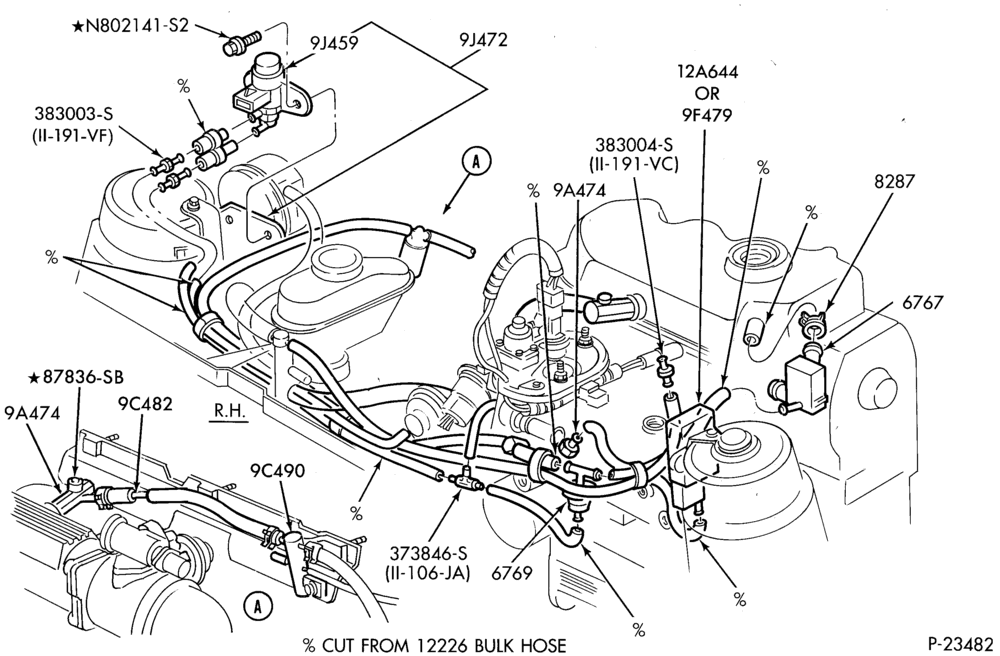 94.4 - FUEL TANK AND LINES-Emission system exhaust gas - recirculation (E.G.R.) - vacuum hoses & related parts