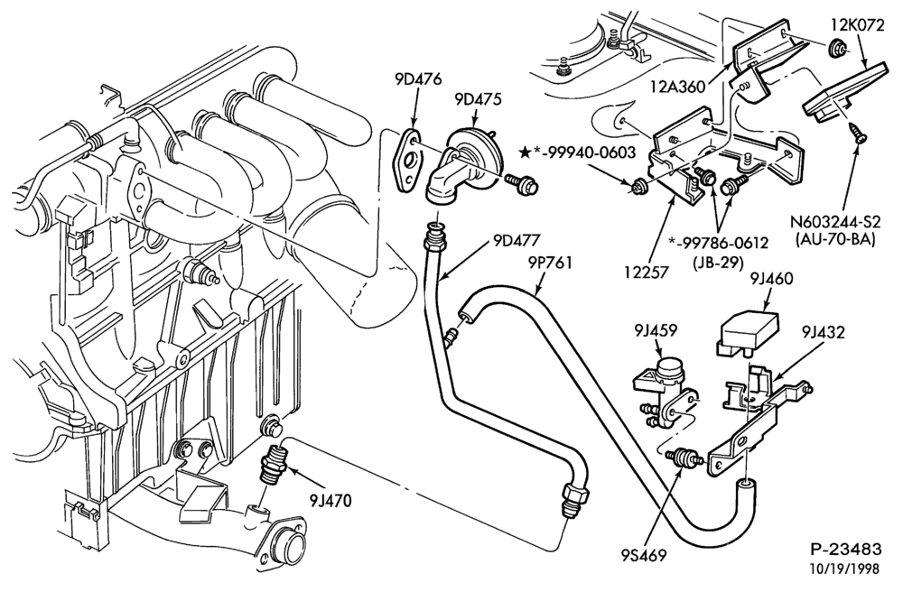 94.4 - 4 CYL. 1.9L-Emission system exhaust gas - recirculation (E.G.R.) - M.F.I.