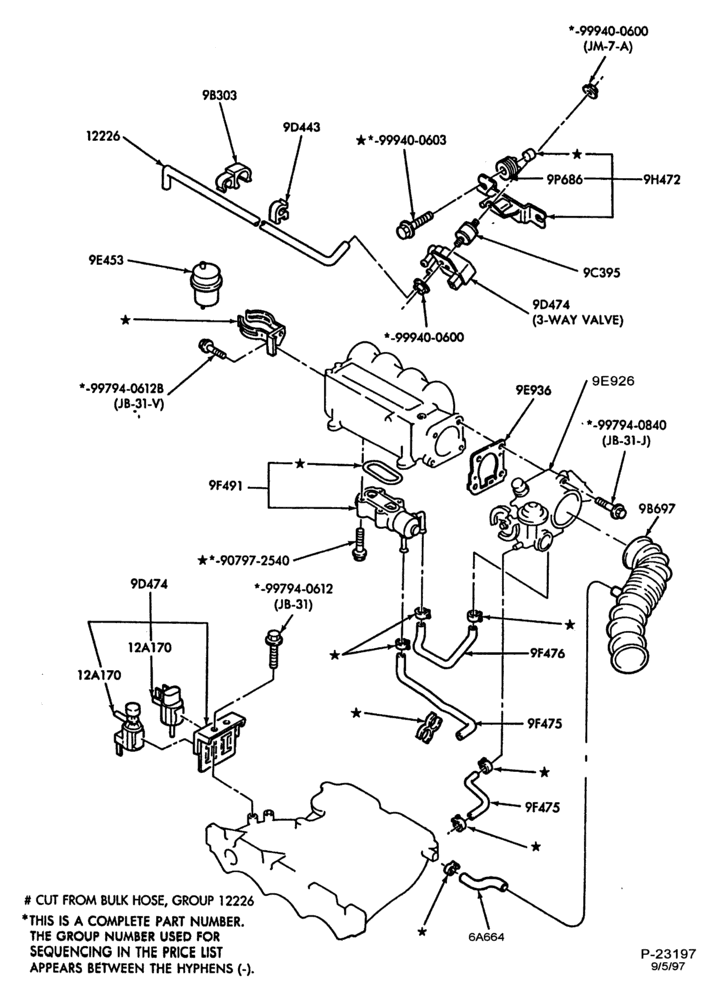 93 - 4 CYL. 1.8L-Fuel injection - throttle body & hoses