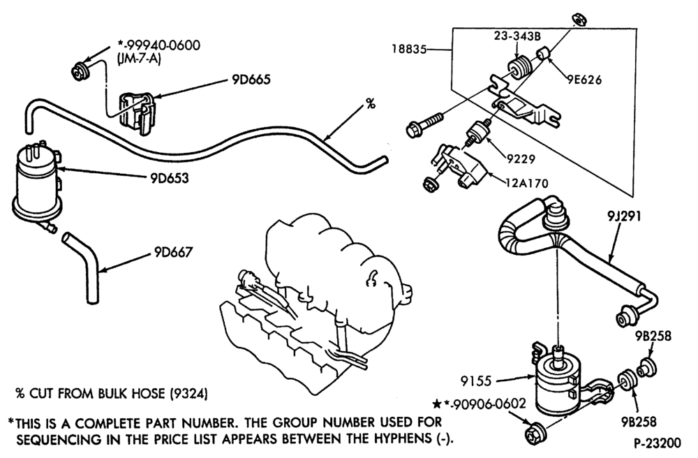 96.1 - 4 CYL. 1.8L-Fuel vapor canister & related parts