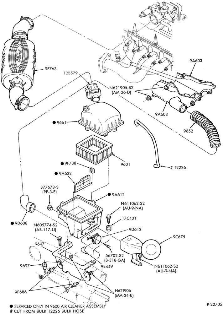 96 - 4 CYL. 2.3L-Air cleaner