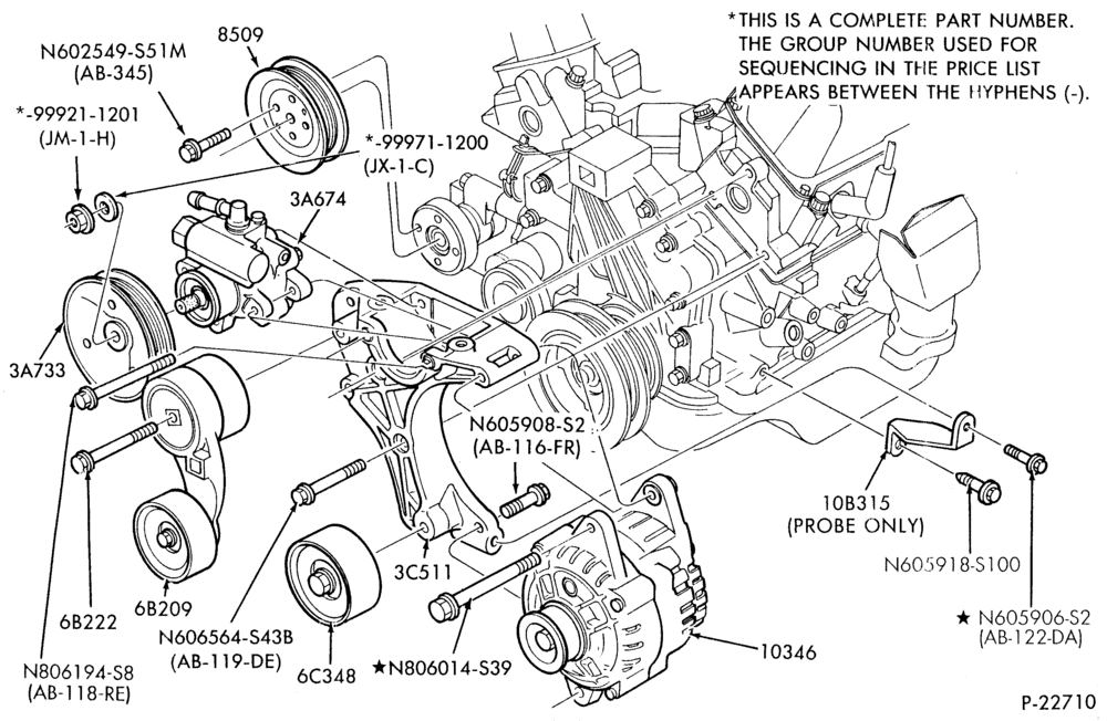 103.1 - ALTERNATOR, INSTRUMENT CLUSTER, BATTERY-Alternator mounting brackets - 6 cyl. 3.0L