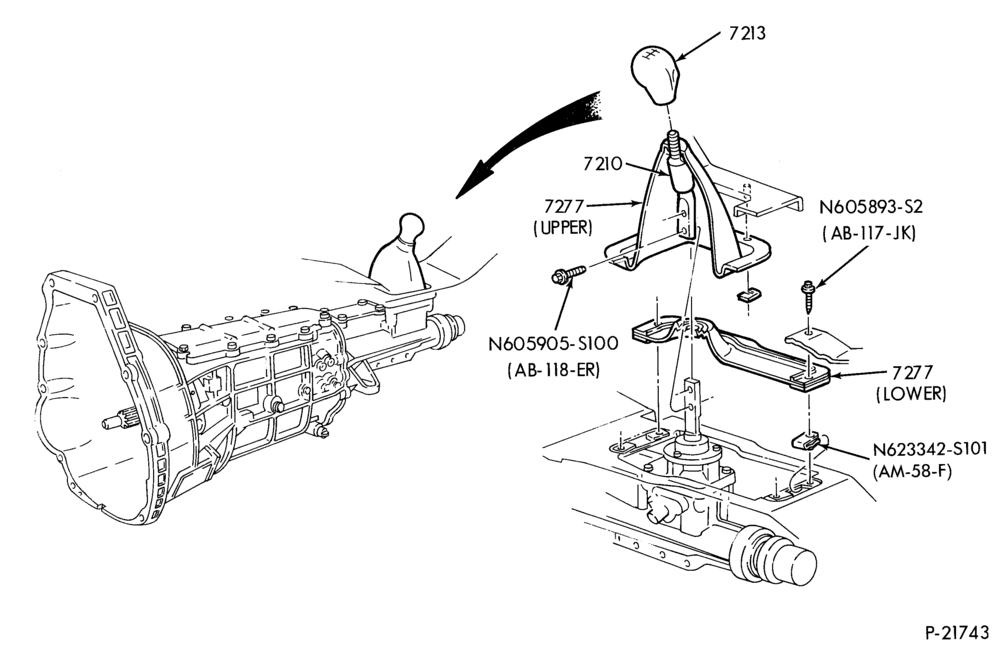 72.1 - EXTERNAL PARTS-Gearshift mechanism - floor mounted - RKE-5/S