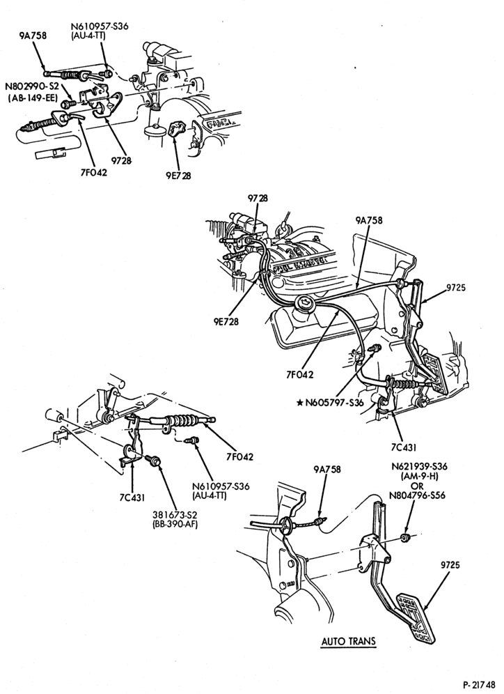 97 - 6 CYL. 3.8L - EXC. S/C-Accelerator linkage