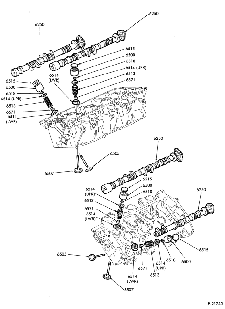 62 - 6 CYL. 3.0L (183 C.I.D.) - SHO-Valves, push rods and rocker arm cover