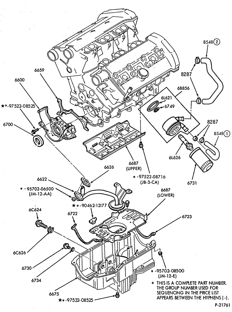66 - 6 CYL. 3.0L (183 C.I.D.) - SHO-Oil pump, cooler, pan and and related parts