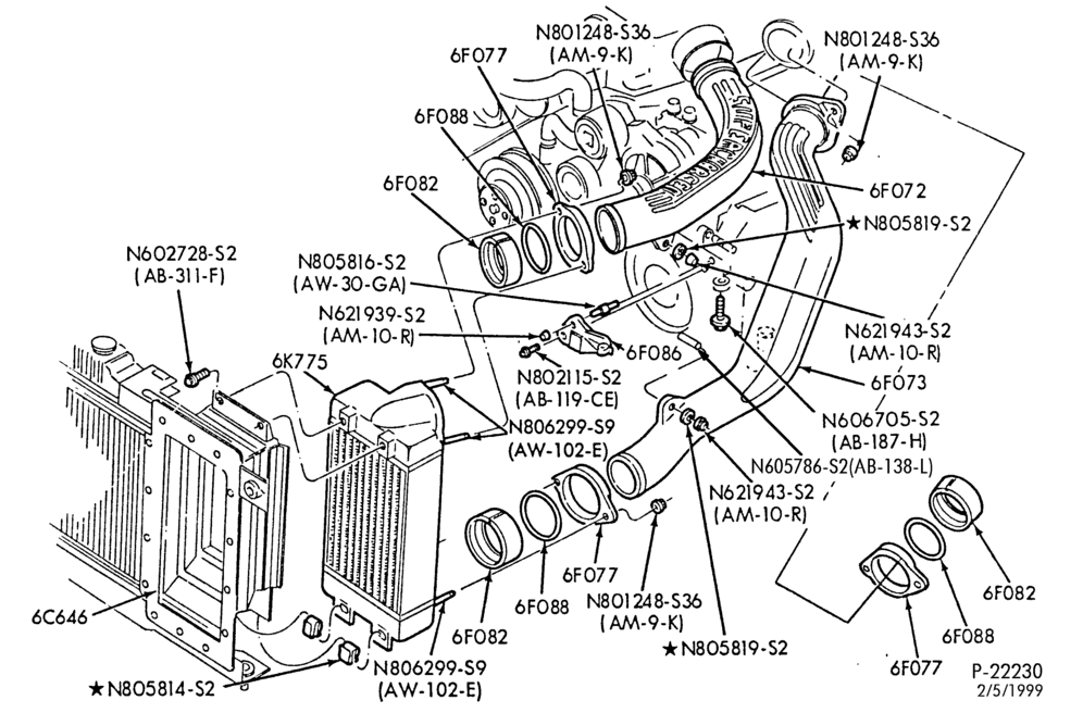ENGINE-Engine intercooler and related parts