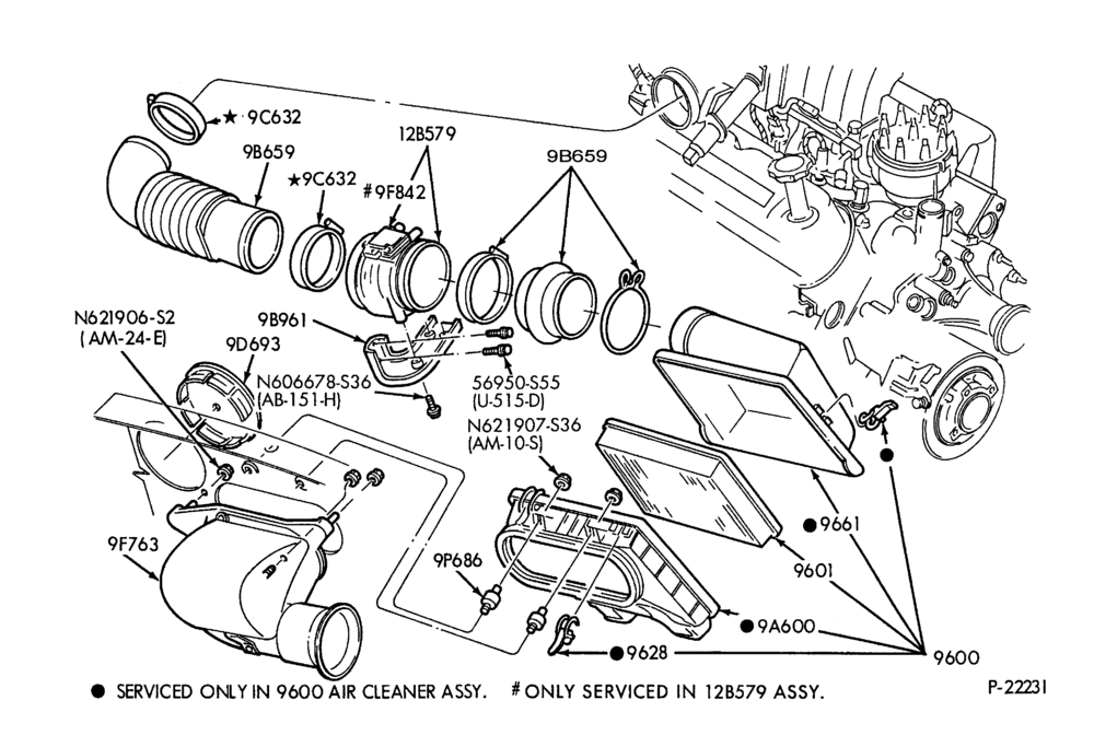 96 - 8 CYL. 5.0L-Air cleaner