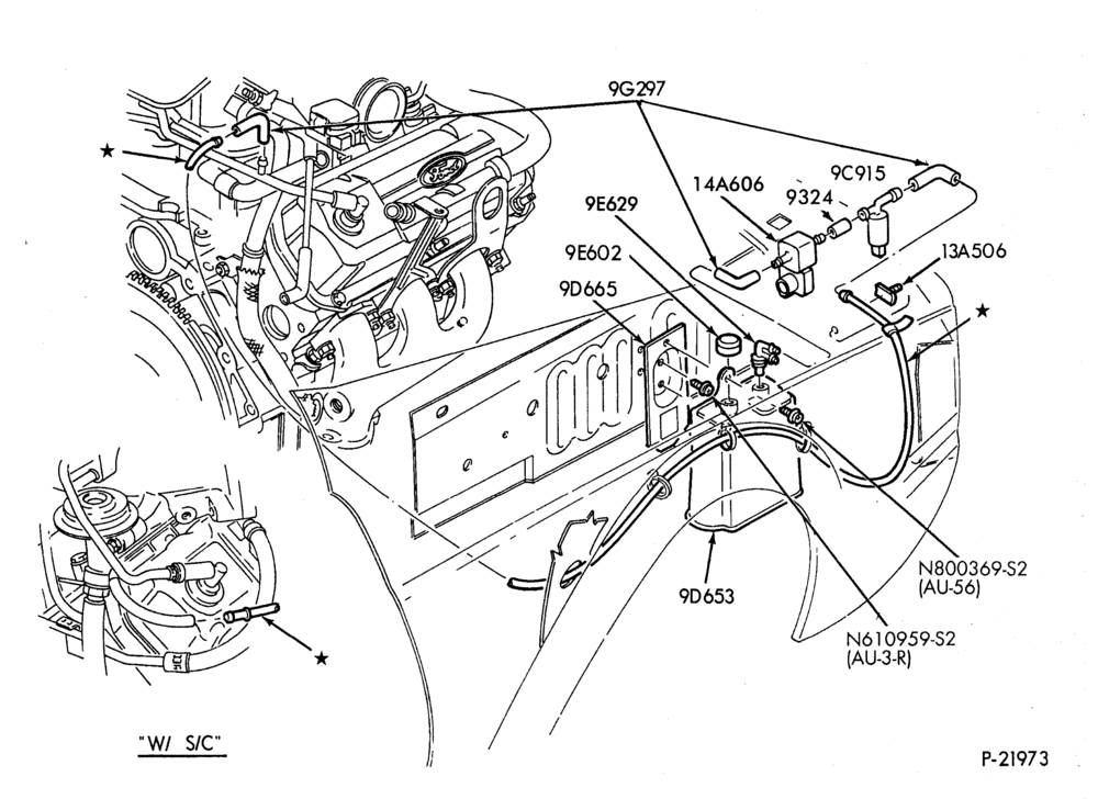 96.1 - 6 CYL. 3.8L - S/C-Fuel vapor canister and related parts