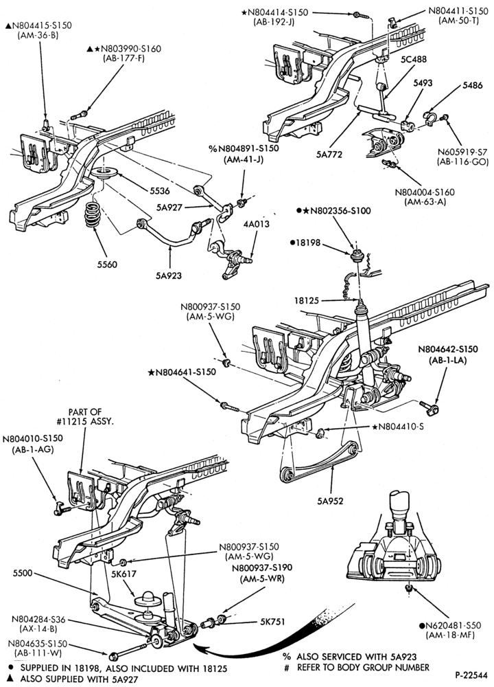 55 - FRONT SPRING AND STABILIZERS-REAR SUSPENSION - shock absorbers, axle - B/T 74