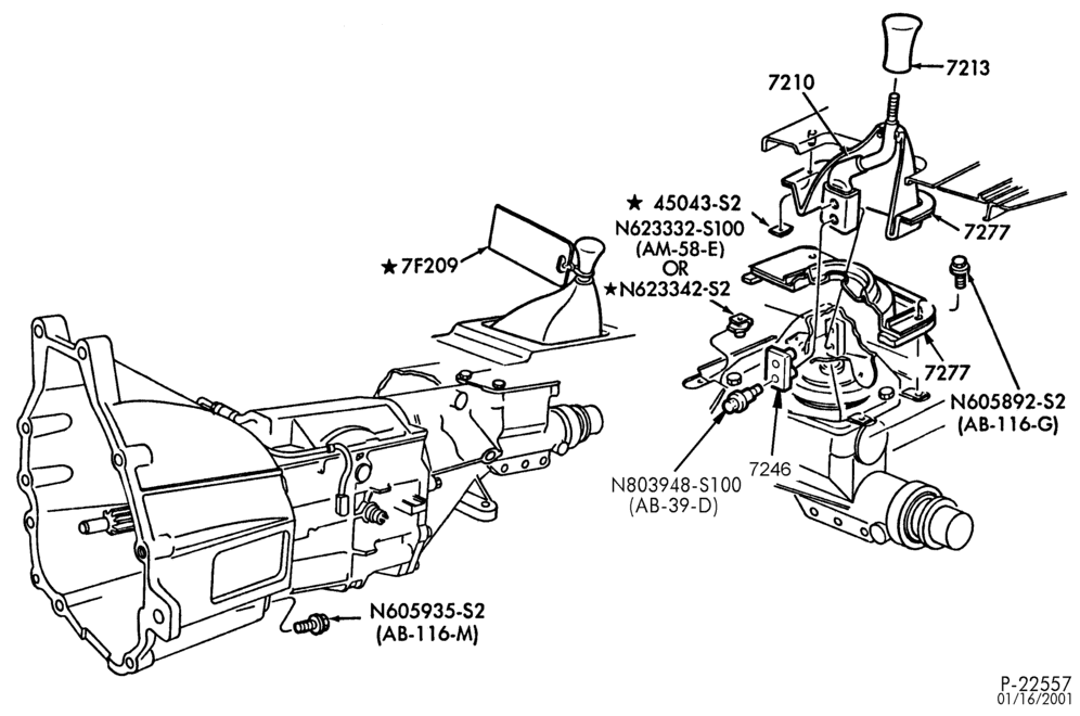 72.1 - EXTERNAL PARTS-Gearshift mechanism - 5 speed Warner T5-5/S