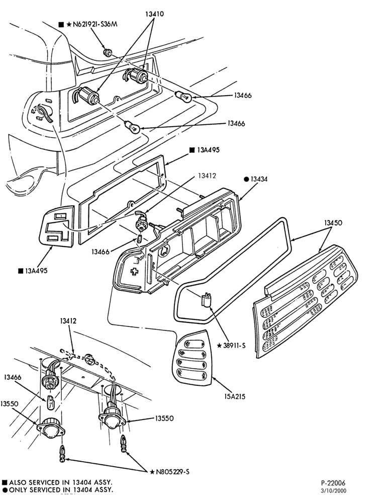 134 - LAMPS-Rear, backup, license plate & bodyside marker - Taurus - B/T 54