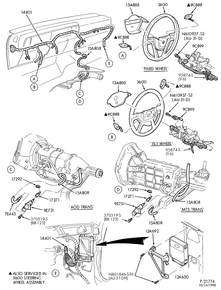 97.1 - 6 CYL. 3.8L - S/C-Speed control - Production installation - passenger compartment