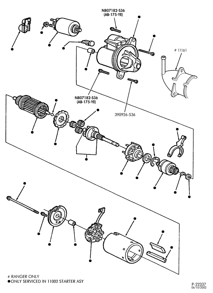 110 - DISTRIBUTOR AND IGNITION SYSTEM-Starter & drive assembly