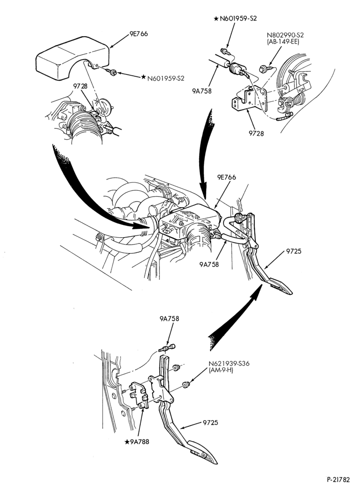 97 - 6 CYL. 3.0L - SHO - E (TAURUS)-Accelerator linkage - M/T