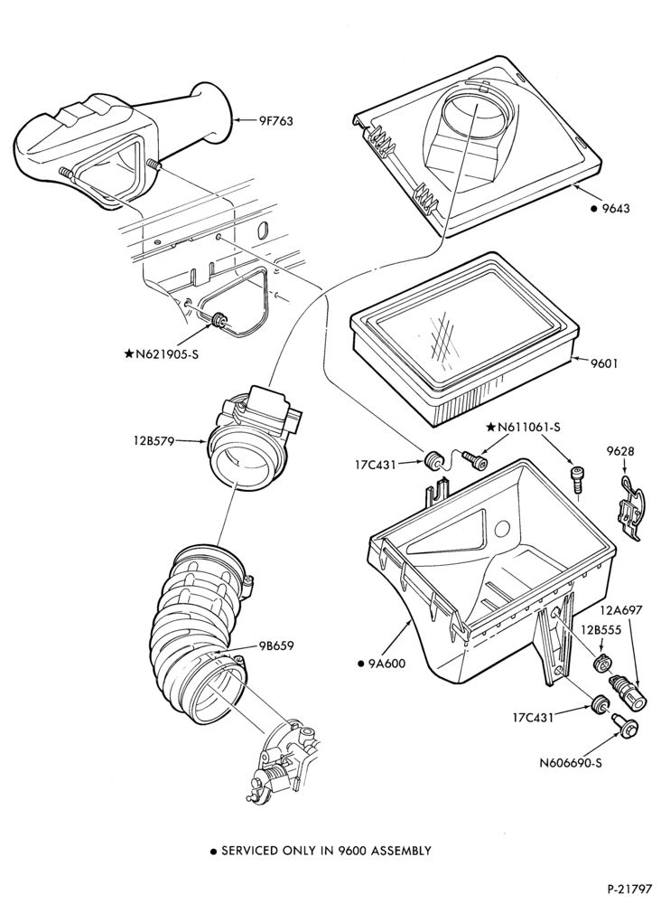96 - 6 CYL. 3.0L (183 C.I.D.) | SHO-Air cleaner