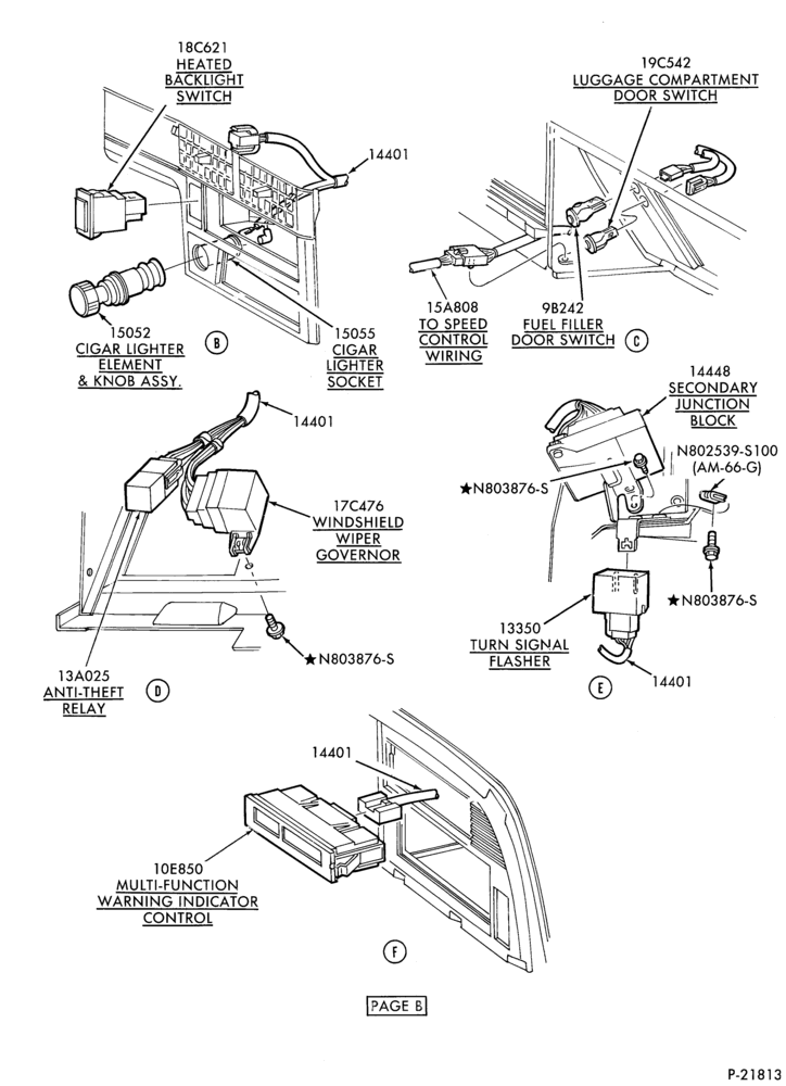 140.1 - ELECTRICAL SYSTEMS-Wiring system - instrument panel wiring, switches & relays - Page B