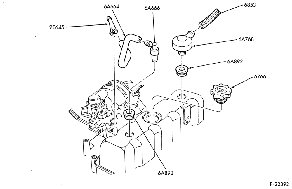 66.1 - 4 CYL. 2.5L (153 C.I.D.) HSC-Crankcase ventilation system