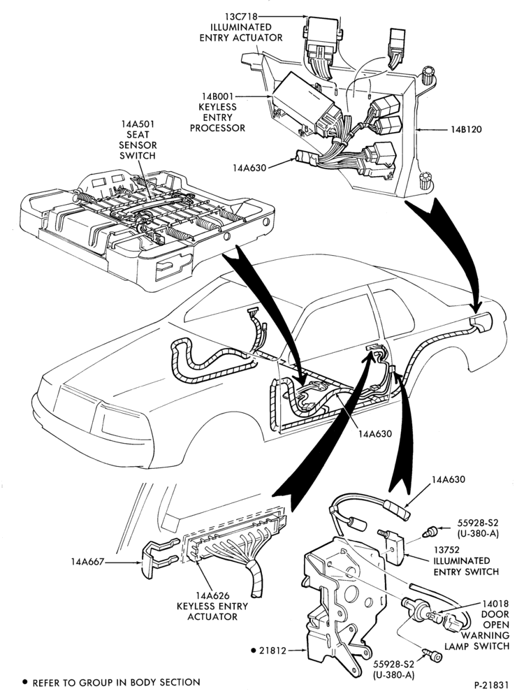 ELECTRICAL SYSTEMS-Keyless entry system - control & wiring system