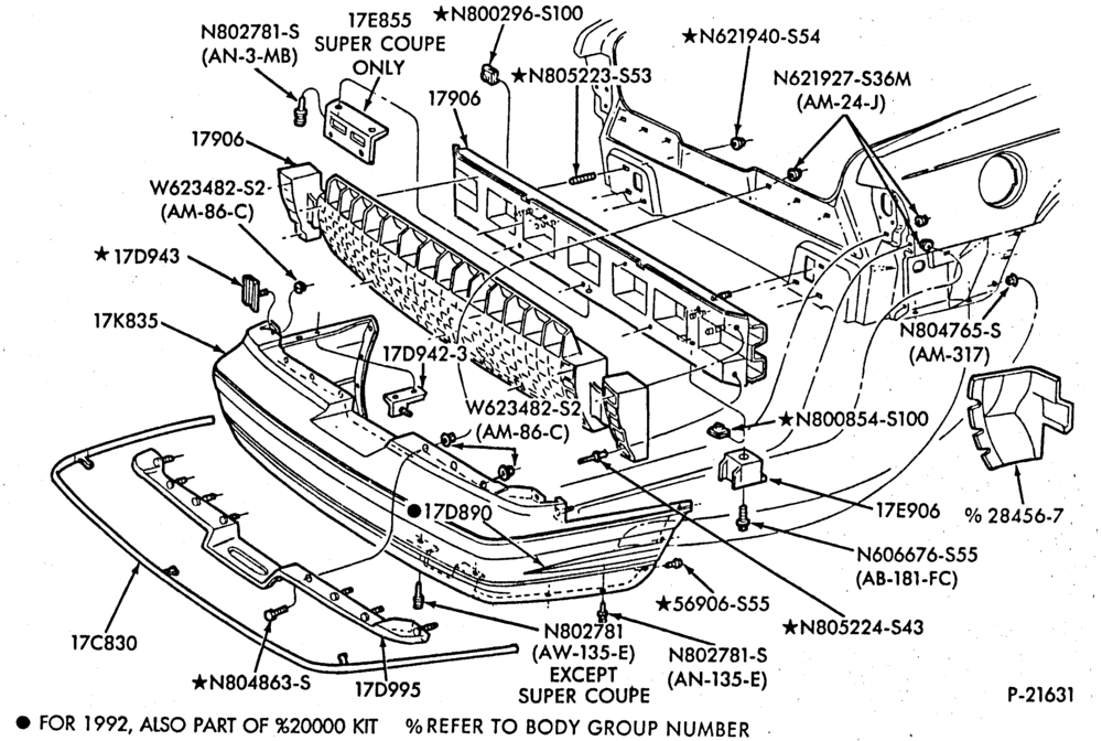 176.1 - SPEEDOMETER, BUMPERS, MIRRORS AND WIPERS-Bumper - rear