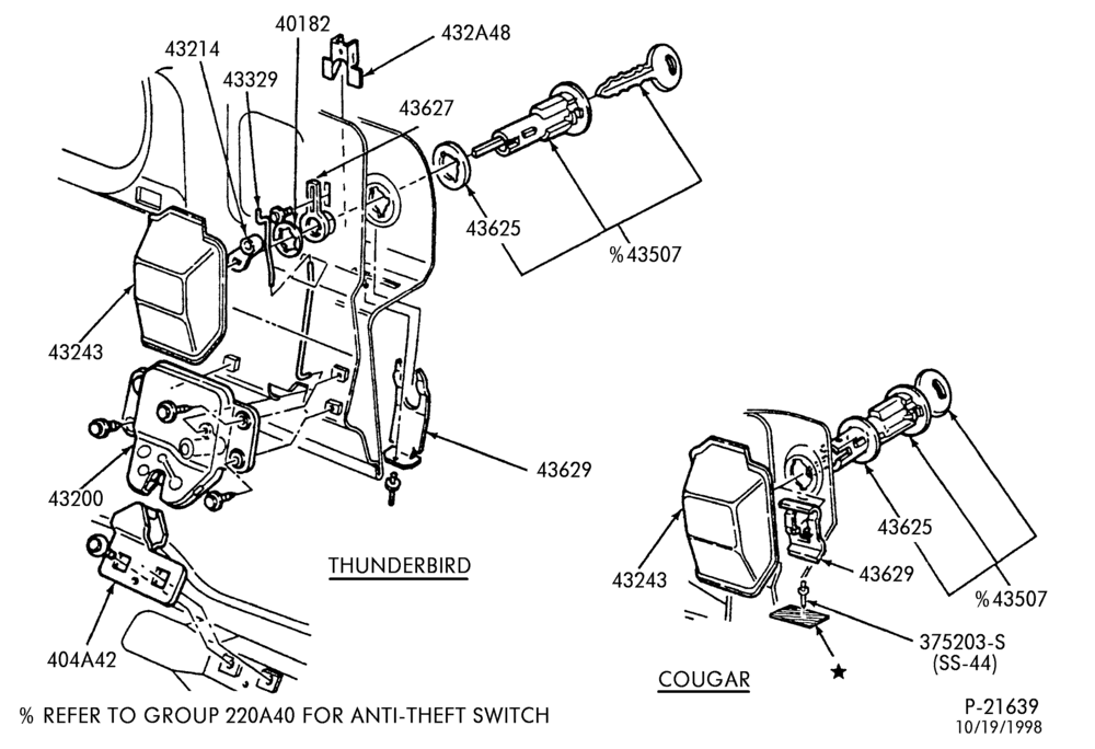 430 - ROOF-Latch parts - luggage compartment - mentual