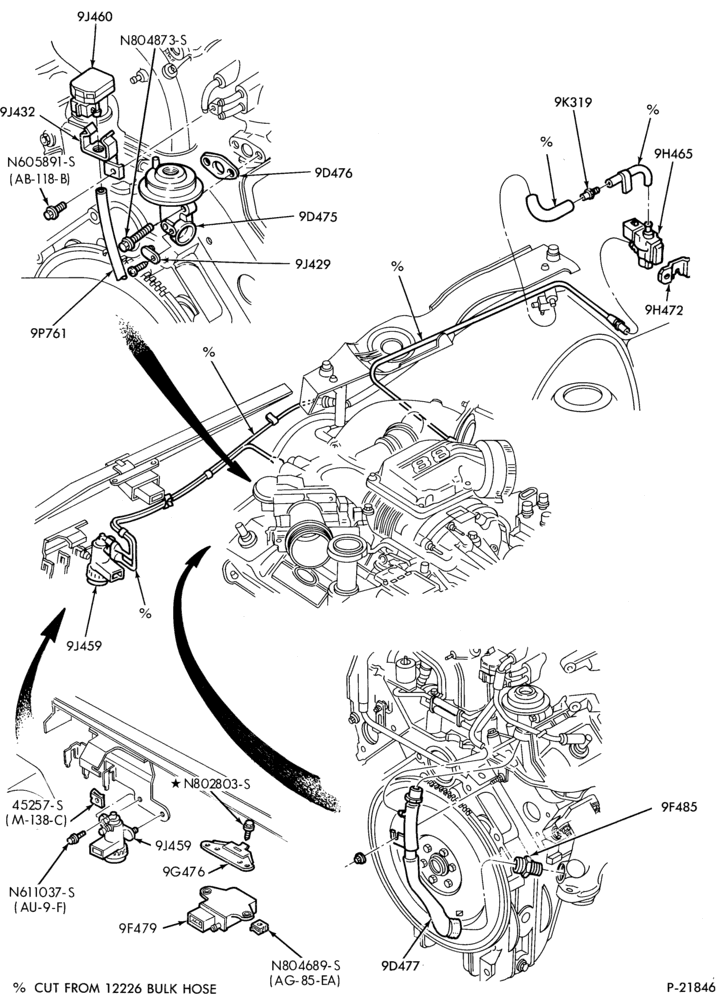 94.5 - 6 CYL. 3.8L (230 C.I.D.) - S/C-recirculation (E.G.R.)- E.F.I.