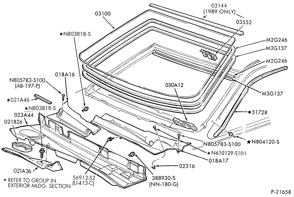 030 - INSTRUMENT PANEL AND FLOOR-Windshield