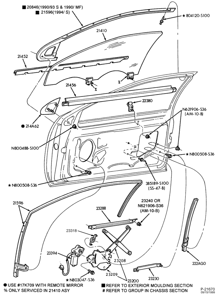 230 - BODY SIDES AND QUARTER-Window parts - front door