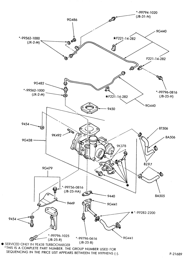 94 - 4 CYL. 2.2L-Turbocharger (TC) installation