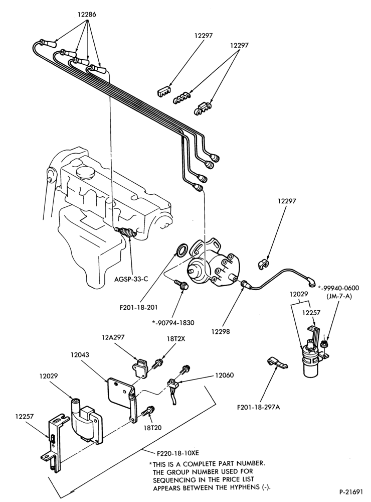 120 - STARTER, IGNITION AND HEADLAMP SWITCHES-Ignition coil & related parts - 4 cyl. 134 (2.2L)-E.F.I.