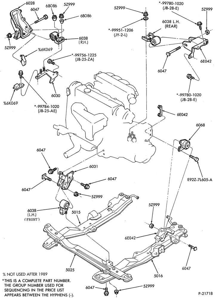 60.1 - 4 CYL. 2.2L (134 C.I.D.)-Engine supports- M/T
