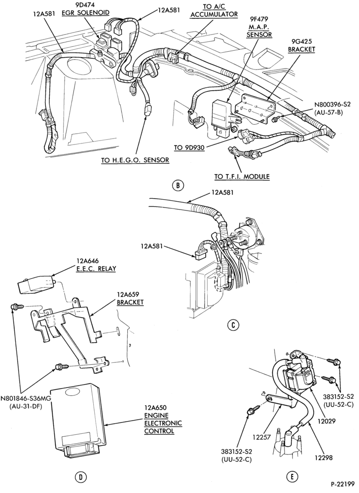 94.7 - 4 CYL. 2.3L-Electronic engine control (E.E.C.) - Page B