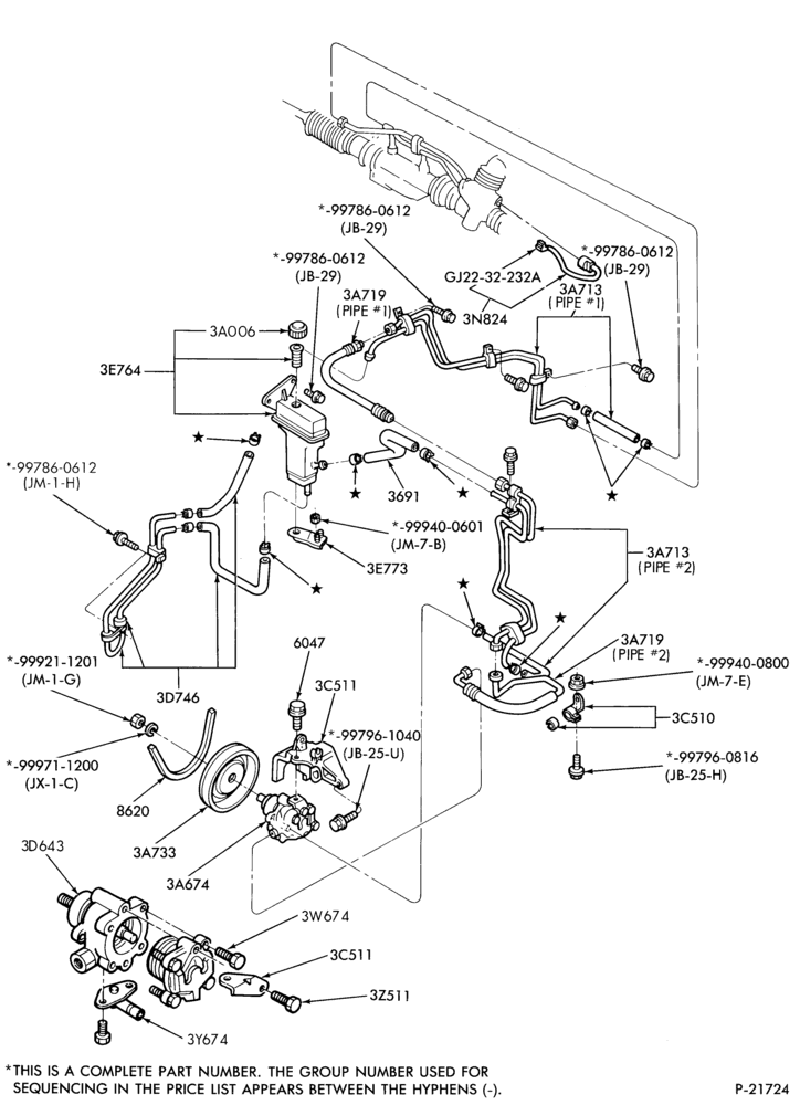 36.1 - STEERING-Power steering system - Pump installation - 4 cyl. 2.2L - w/o TC