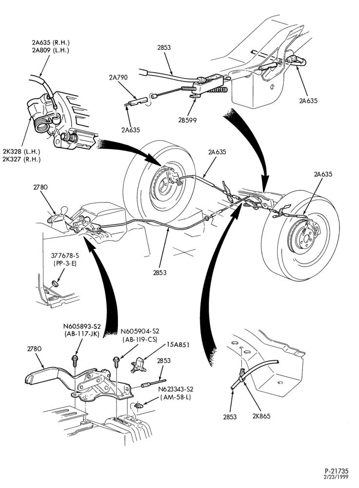 26 - BRAKES-Parking brake system - hand control - w/rear disc brake