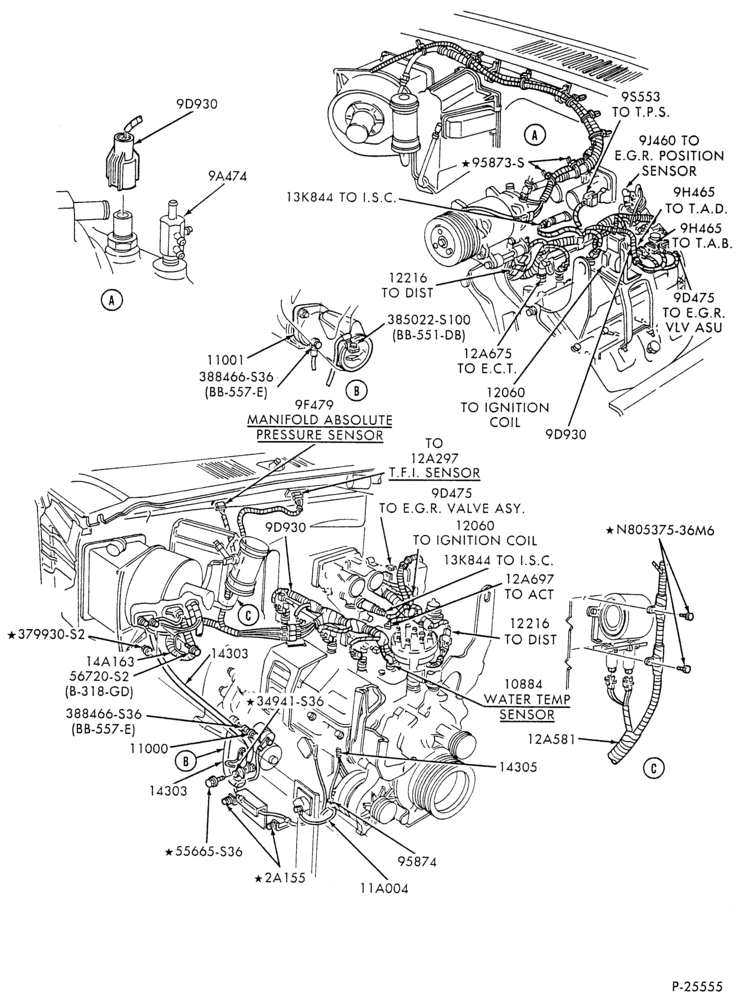 STARTER, IGNITION AND HEADLAMP SWITCHES-Engine wiring - 8 cyl. 6.1L and 7.0L gas - w/MFI