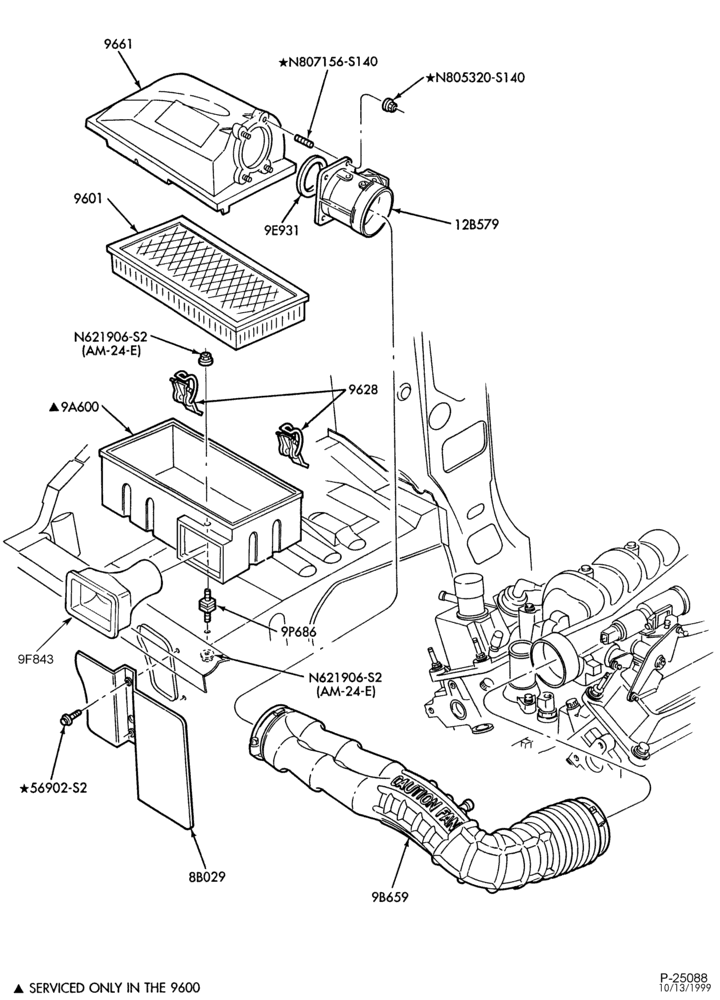 96 - 6 CYL. 3.0L - EXC. SOHC-Air cleaner