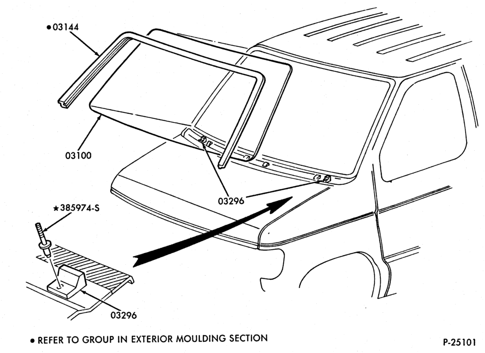 030 - CONSOLE, DASH, WINDSHIELD-Windshield parts-E150/350, E550