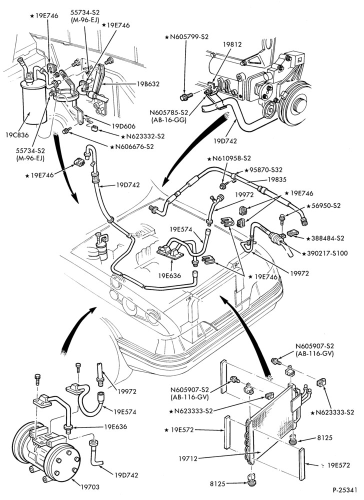197.2 - AIR CONDITIONER-Engine Compartment - integral - 6 cyl. 3.0L