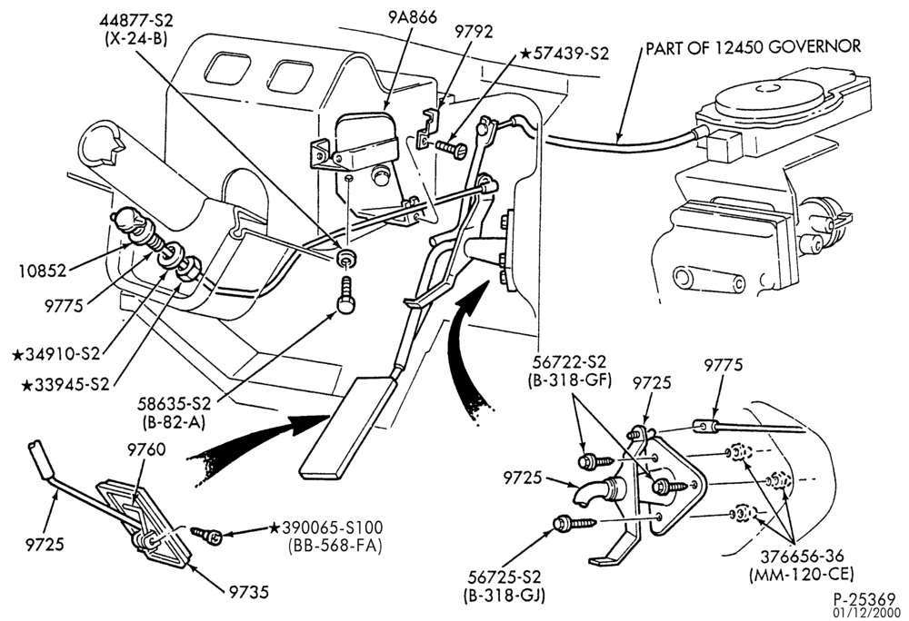 97 - 8 CYL. 6.1L, 7.0L GAS - M.F.I.-Accelerator and transmission linkage