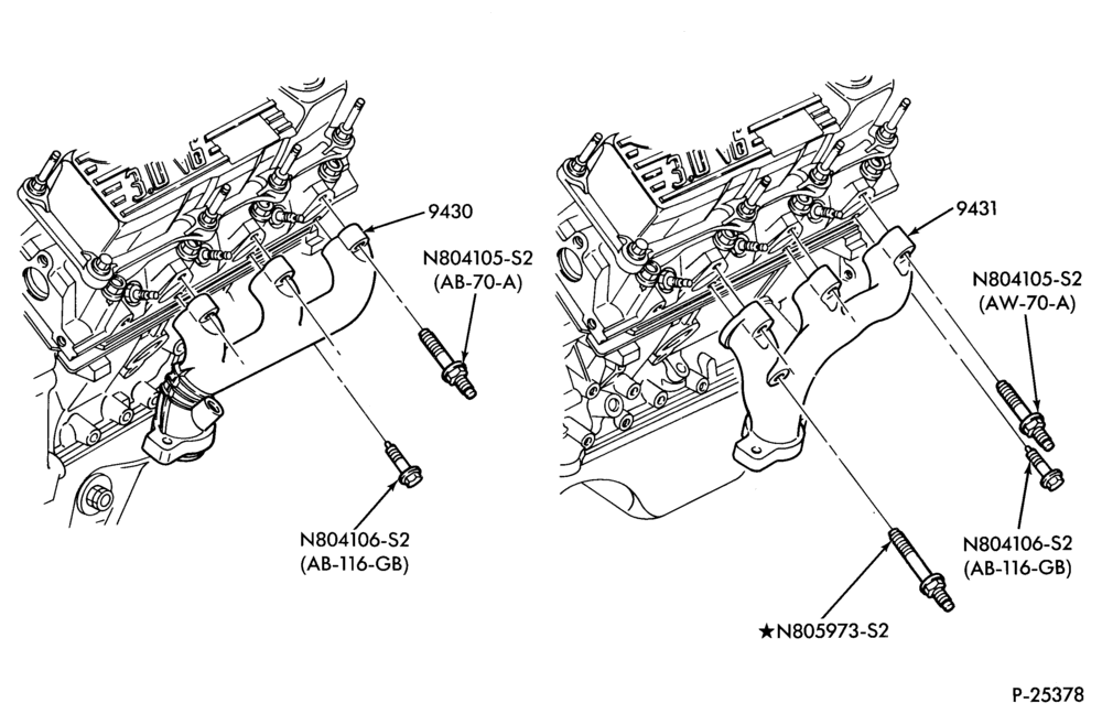 90.1 - 6 CYL. 3.0L-Manifold installation - exhaust