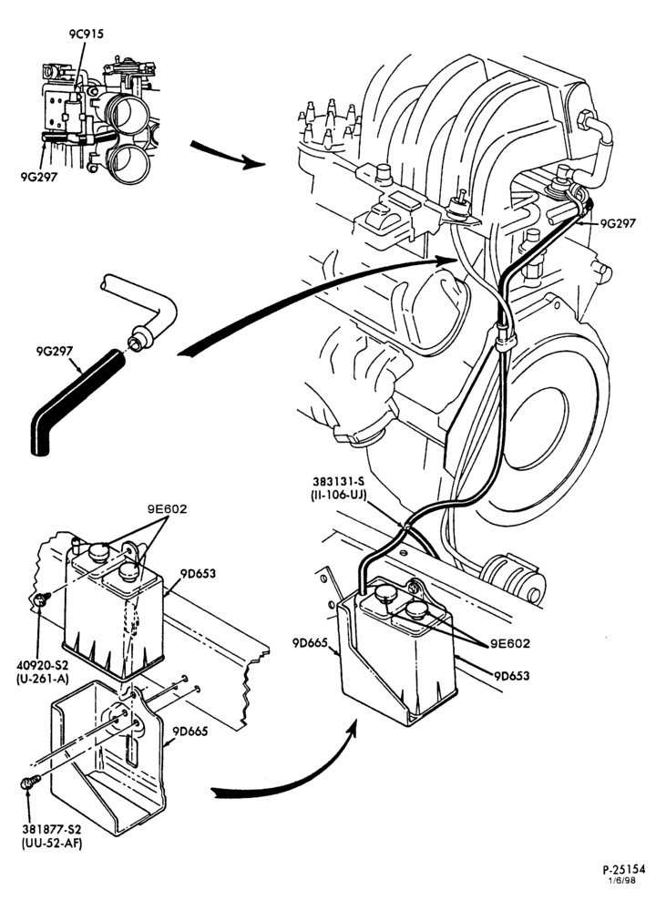 96.1 - 8 CYL. 5.0L - GAS-Fuel vapor canister & related parts