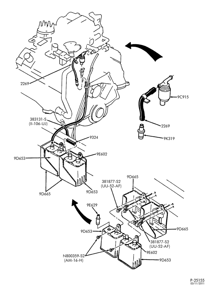 96.1 - 8 CYL. 7.5L - GAS-Fuel vapor canister & related parts