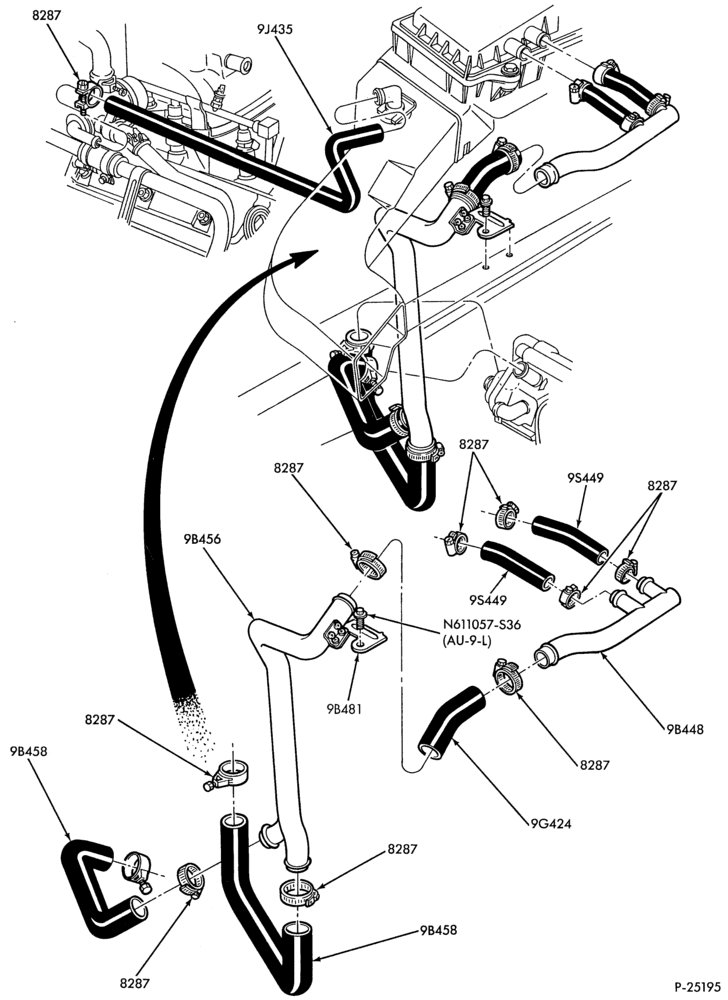 94 - 8 CYL. 7.5L - GAS-Secondary air injection (AIR) silencer & bracket assembly