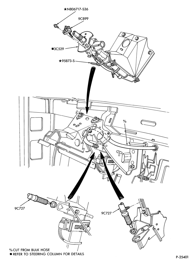97.1 - 4 CYL. 2.3L - HSC-Speed control - Production installation - passenger compartment