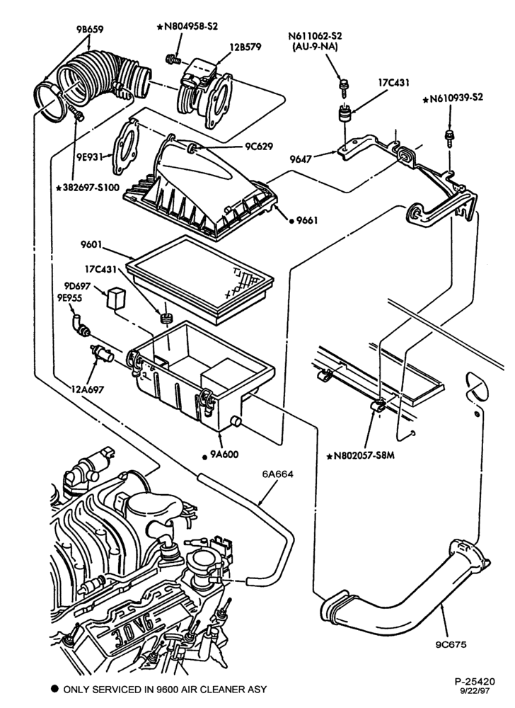 96 - 6 CYL. 3.0L-Air cleaner