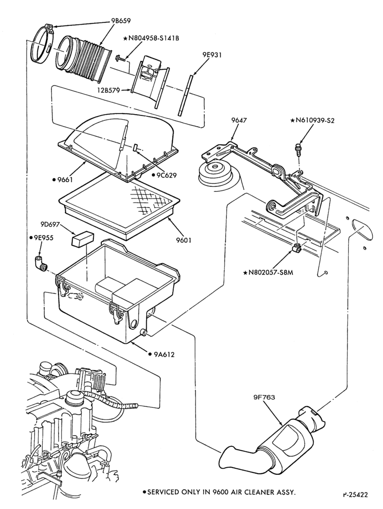 96 - 4 CYL. 2.3L - HSC-Air cleaner